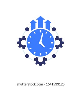 efficiency growth icon on white, vector