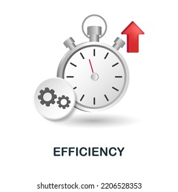 Efficiency icon. 3d illustration from company value collection. Creative Efficiency 3d icon for web design, templates, infographics and more