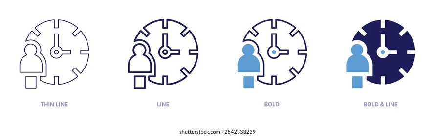 Efficiency icon in 4 different styles. Thin Line, Line, Bold, and Bold Line. Duotone style. Editable stroke.
