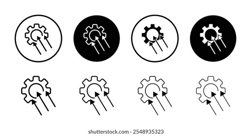 Effizienzsymbol Umrissvektor Schwarz-Weiß