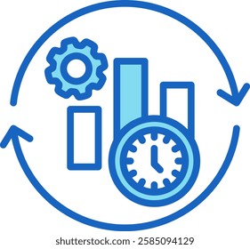 Efficiency Icon Blue Vector Illustration