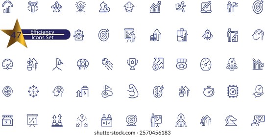 Efficiency icon collection set. Containing productivity, optimization, resource utilization