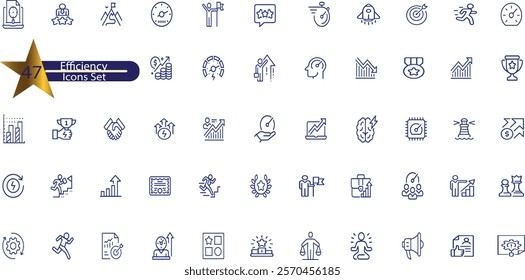 Efficiency icon collection set. Containing productivity, optimization, resource utilization