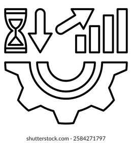 Efficiency icon design Line style.