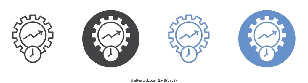 Efficiency icon flat line symbol set.