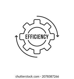 efficiency icon like thin line rotating gear. concept of economic productivity or organization. linear flat trend simple repeat solution or service logotype graphic stroke art design web element