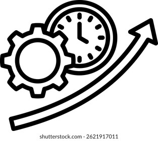 Ilustración vectorial de línea de icono de eficiencia