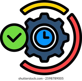 Efficiency Icon Lineal Color Vector Illustration