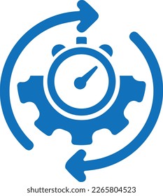 Efficiency icon, management icon blue vector