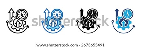 Efficiency icon Multi Style Vector Illustration