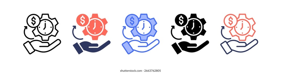 Efficiency Icon Multiple Vector Illustration