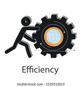 Efficiency icon on white background. Business creative idea design concept. Flat vector illustration use for presentation, mobile app, web page, brochure or project. 