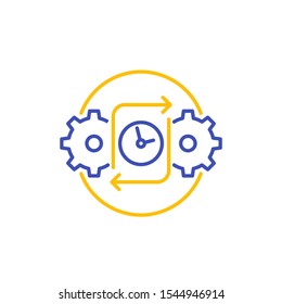 efficiency icon on white, line vector
