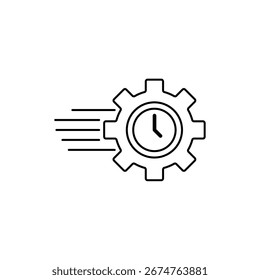 Icono de eficiencia Esquema editable Línea de trazo Dibujo EPS