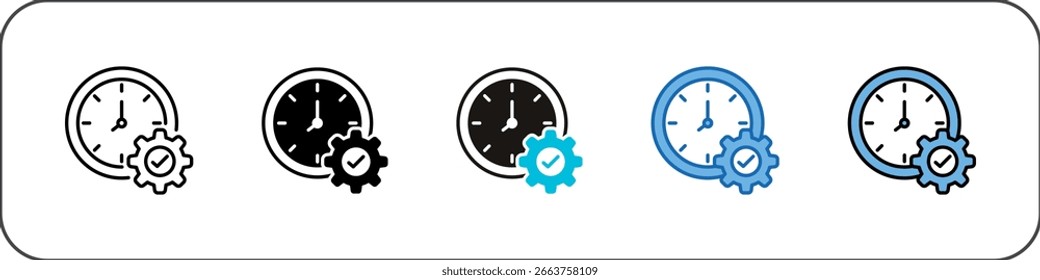 Ilustración multiestilo del paquete del icono de la eficacia