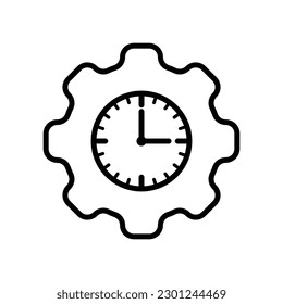Efficiency icon. Production time sign. Effective work process symbol. Optimize productivity vector icon.
