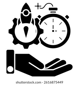 Efficiency icon represented by Efficiency symbol Black Filled style.