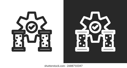 Efficiency Icon Set in Black and White Outline Style