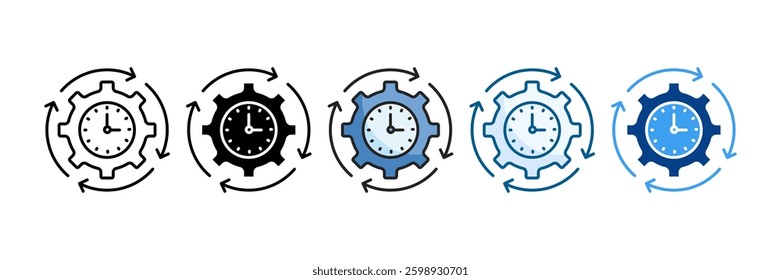 Efficiency Icon Set Multiple Style Collection