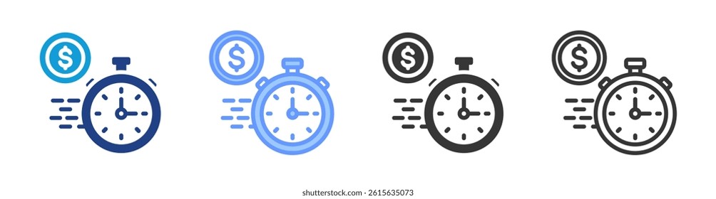 Efficiency icon set multiple style collection