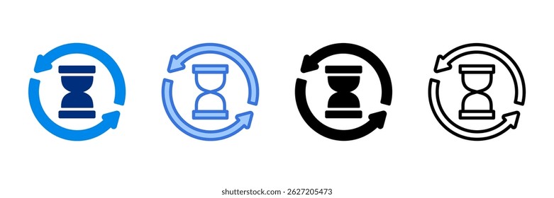 Efficiency Icon Set Multiple Style Vector Illustration