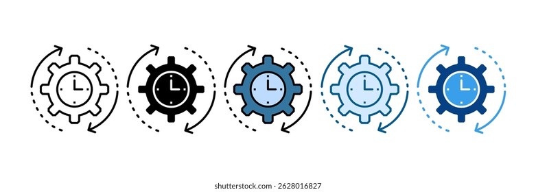 Efficiency Icon Set Multiple Style Collection