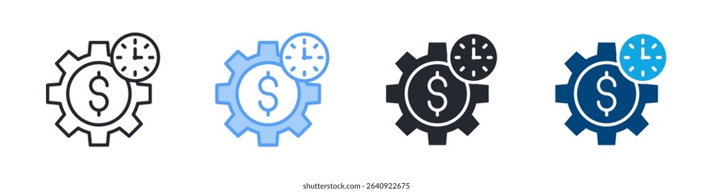 Efficiency Icon Set Multiple Style. Design In Outline, Blue, Glyph, Dualtone