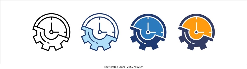 Ícone de Eficiência Definir Coleção de Vários Estilos