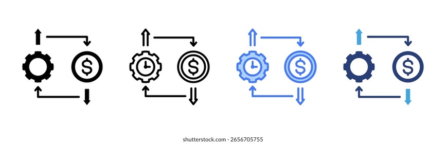 Efficiency icon sheet multiple style collection