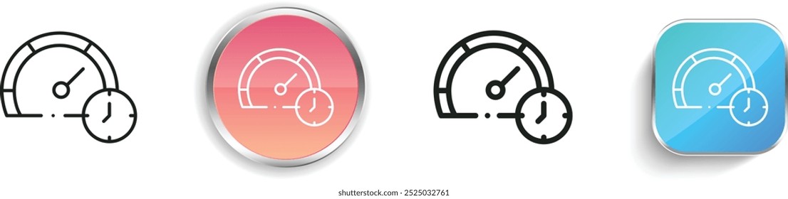 efficiency icon. Thin Linear, Regular and Button Style Design Isolated On White Background