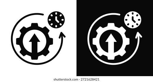 Efficiency Icon White And Black Background Style