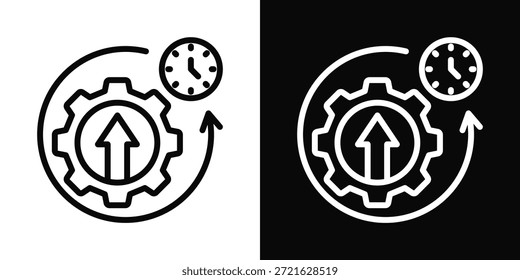 Efficiency Icon White And Black Background Style