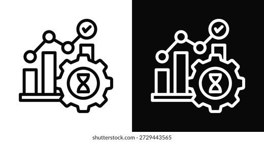 Efficiency Icon White And Black Background Style
