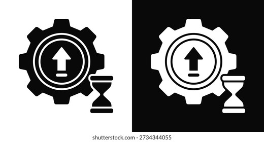 Icono de eficiencia estilo de fondo blanco y negro
