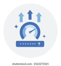 Efficiency Improvement Icon. Representing AI Optimization. System Efficiency Tuning. Performance Enhancement. Resource Management. Vector Editable icon.