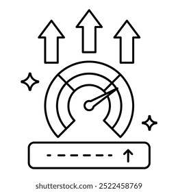 Ícone De Melhoria De Eficiência. Representando a Otimização da IA. Ajuste de eficiência do sistema. Melhoria de desempenho. Gerenciamento de recursos. Ícone Vetor Editable.