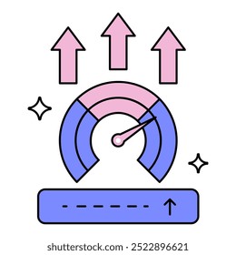 Efficiency Improvement Icon. Representing AI Optimization. System Efficiency Tuning. Performance Enhancement. Resource Management. Vector Editable icon.