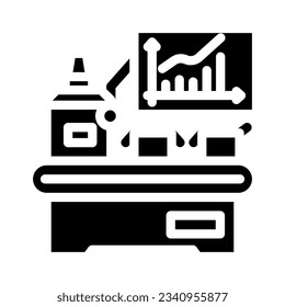 efficiency improvement manufacturing engineer glyph icon vector. efficiency improvement manufacturing engineer sign. isolated symbol illustration
