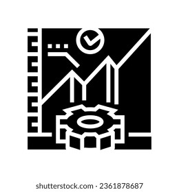 efficiency improvement manufacturing engineer glyph icon vector. efficiency improvement manufacturing engineer sign. isolated symbol illustration