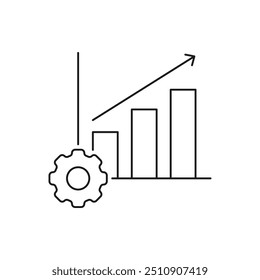 Efficiency increase. Productivity chart icon concept isolated on white background. Vector illustration
