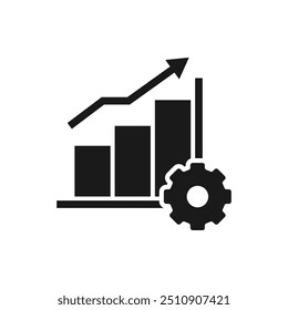 Aumento da eficiência. O conceito do ícone do gráfico de produtividade é isolado no plano de fundo branco. Ilustração vetorial