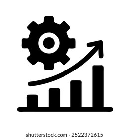 Aumento da eficiência. O conceito do ícone do gráfico de produtividade é isolado no plano de fundo branco. Ilustração vetorial