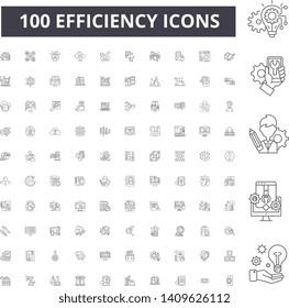 Efficiency line icons, signs, vector set, outline illustration concept 