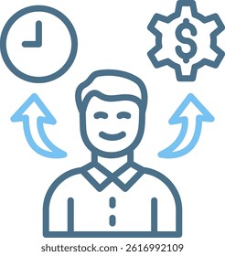Efficiency Line Two Colour Icon