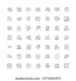 Efficiency linear icons, signs, symbols vector line illustration set