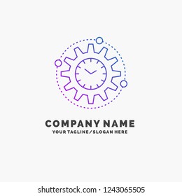 Efficiency, management, processing, productivity, project Purple Business Logo Template. Place for Tagline