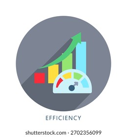 Icono de ilustración mini de eficiencia. Uso Para El Concepto Moderno, Impresión, Ui, Ux Kit, Web Y Desarrollo De App. Vector Relacionado Con Finanzas De Negocios, Administración Y Más