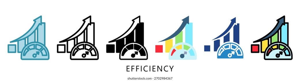 Icono de ilustración mini de eficiencia. Uso Para El Concepto Moderno, Impresión, Ui, Ux Kit, Web Y Desarrollo De App. Vector Relacionado Con Finanzas De Negocios, Administración Y Más