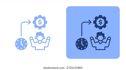 Effizienz GemischtZweifarbige Farbe und kontrastierende Hintergrund-Symbol-Illustration