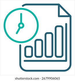 Efficiency Outline Blue Single Icon Illustration